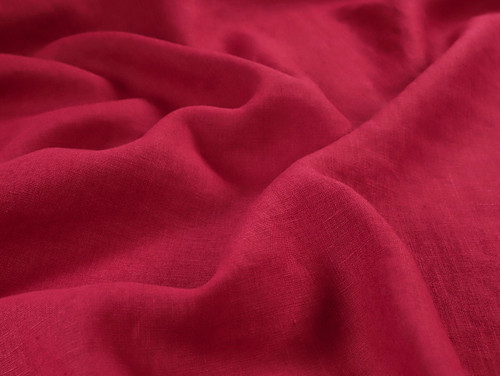 Dressmaking Fabric | European Tumbled Linen - Bordeaux  | Fabric Godmother