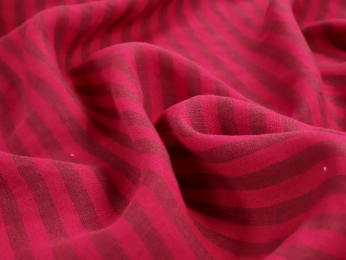 Dressmaking Fabric | Sebastian Stripe Linen - Red | Fabric Godmother