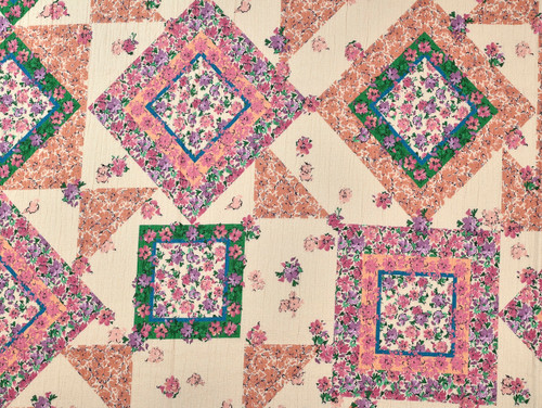 Dressmaking Fabric | Valentina Floral Quilted Double Gauze - Cream | Fabric Godmother 