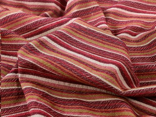 Fabric Godmother |Rain Herringbone Stripe Cotton - Burgundy | Dressmaking Fabric 