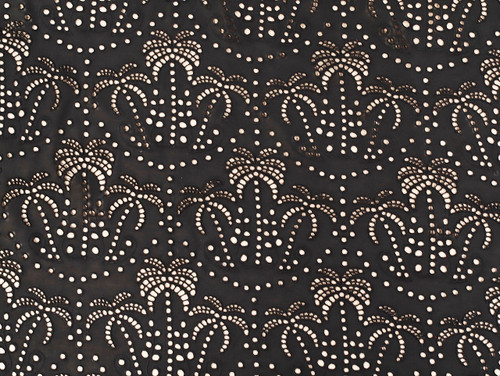 Dressmaking Fabric | Palm Tree Cotton Broderie Anglaise - Black | Fabric Godmother  Dressmaking Fabric | Palm Tree Cotton Broderie Anglaise - Black | Fabric Godmother