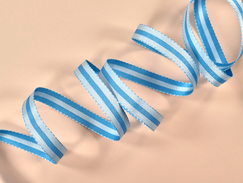 Haberdashery | Reversible Stripe Tape - 16mm - Sky Blue | Fabric Godmother