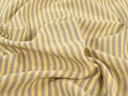 Dressmaking Fabric | Albert Stripe Double Gauze Cotton - Lemon | Fabric Godmother Dressmaking Fabric | Albert Stripe Double Gauze Cotton - Lemon | Fabric Godmother