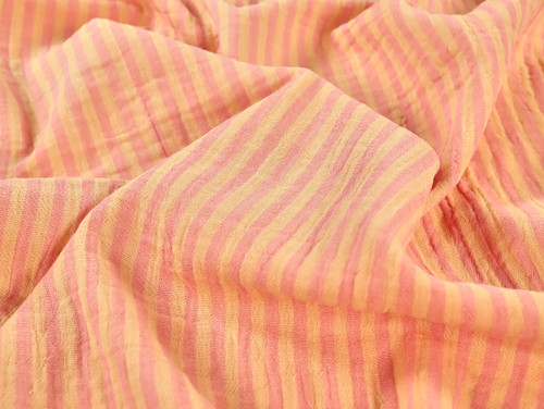 Dressmaking Fabric |Albert Stripe Double Gauze Cotton - Coral | Fabric Godmother Dressmaking Fabric |Albert Stripe Double Gauze Cotton - Coral | Fabric Godmother