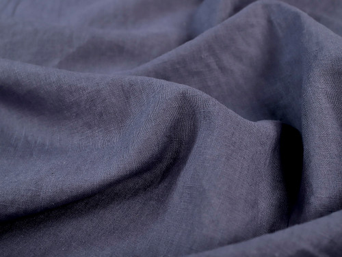 Dressmaking Fabric | Washed 100%  Linen - Denim Blue | Fabric Godmother