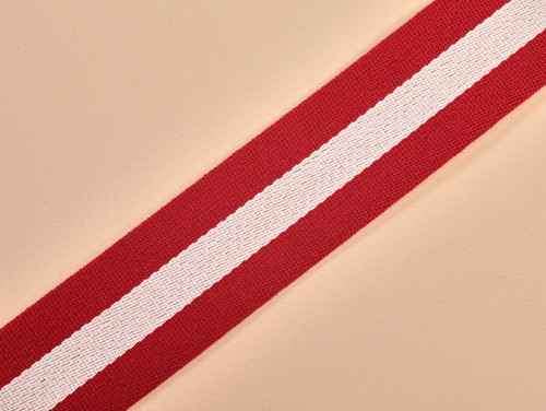 Haberdashery | Cotton Stripe Webbing - 40mm - Burgundy | Fabric Godmother