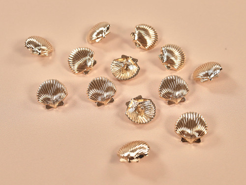 Haberdashery | Shell Metal Button - 20mm - Gold | Fabric Godmother
