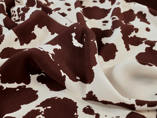 Dressmaking Fabric | Jessie Cow Print Viscose Crepe - Ivory | Fabric Godmother Dressmaking Fabric | Jessie Cow Print Viscose Crepe - Ivory | Fabric Godmother