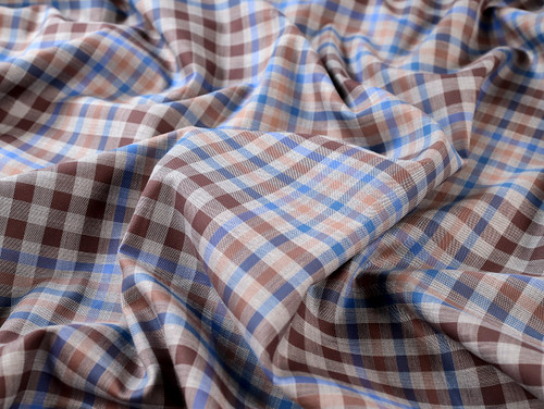 Dressmaking Fabric | Zelie Check Cotton Poplin - Chocolate & Cobalt | Fabric Godmother  Dressmaking Fabric | Zelie Check Cotton Poplin - Chocolate & Cobalt | Fabric Godmother