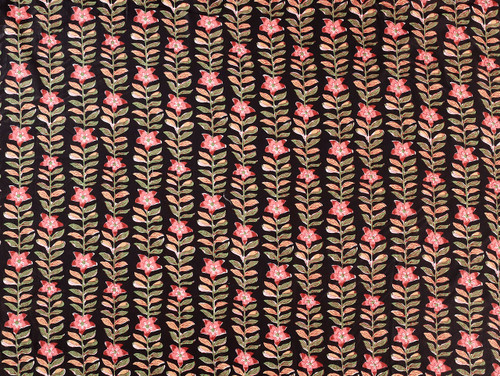 Dressmaking Fabric | Tanvi Floral Hand Block Print Cotton - Black | Fabric Godmother  Dressmaking Fabric | Tanvi Floral Hand Block Print Cotton - Black | Fabric Godmother