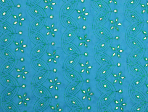 Dressmaking Fabric | Odila Floral Broderie Anglaise - Blue | Fabric Godmother Dressmaking Fabric | Odila Floral Broderie Anglaise - Blue | Fabric Godmother