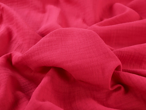 Dressmaking Fabrics| Double Gauze Cotton - Red | Fabric Godmother