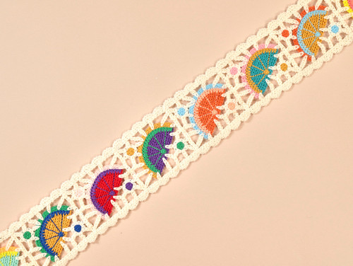 Haberdashery | Summer Fruits Crochet Trim - 60mm - Cream | Fabric Godmother