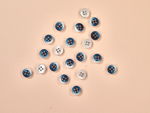 Haberdashery | Blue Ombre Button - 11mm - Navy | Fabric Godmother