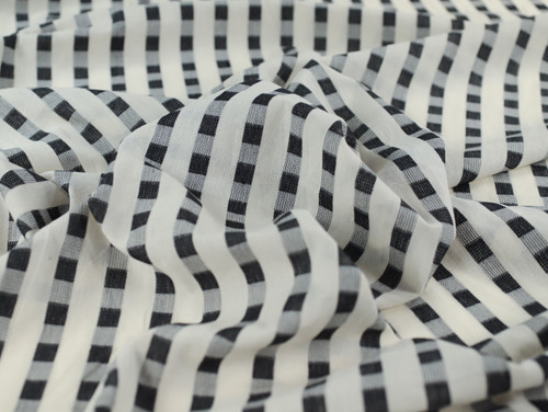 Dressmaking Fabric | Nile Stripe Handloom Cotton - Ivory | Fabric Godmother 