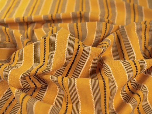 Dressmaking Fabric | Eli Kantha Stripe Handloom Cotton - Yellow | Fabric Godmother  Dressmaking Fabric | Eli Kantha Stripe Handloom Cotton - Yellow | Fabric Godmother