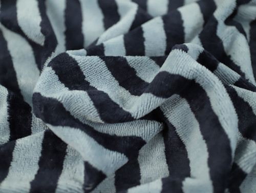 Dressmaking Fabric | Henry Stripe Cotton & Bamboo Towelling - Navy | Fabric Godmother 