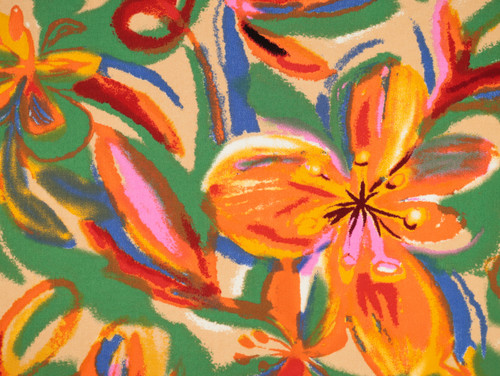 Dressmaking Fabric | Ninon Abstract Flower Viscose Twill - Multi | Fabric Godmother 