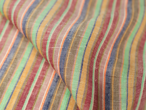 Dressmaking Fabric | Renzo Stripe 100% Linen - Multi | Fabric Godmother
