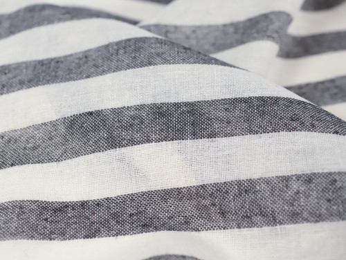 Dressmaking Fabric | Silvano Stripe 100% Linen - Grey & Ivory | Fabric Godmother