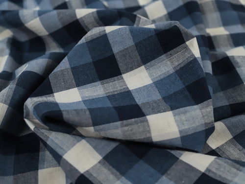 Dressmaking Fabric | Sylvian Gingham Textured Cotton - Blue | Fabric Godmother Dressmaking Fabric | Sylvian Gingham Textured Cotton - Blue | Fabric Godmother