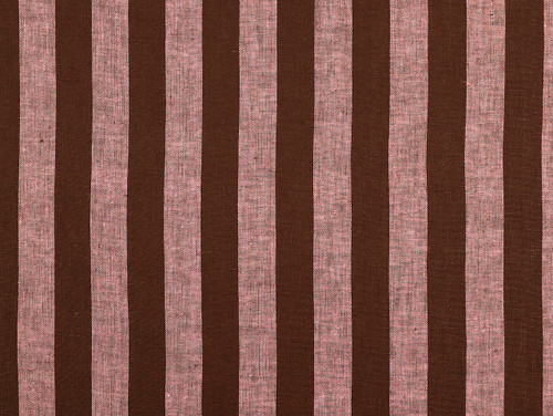 Dressmaking Fabric | Lionel Stripe Linen - Coffee & Pink  | Fabric Godmother