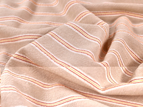 Fabric Godmother |Elias Herringbone Stripe Cotton - Brown | Dressmaking Fabric 