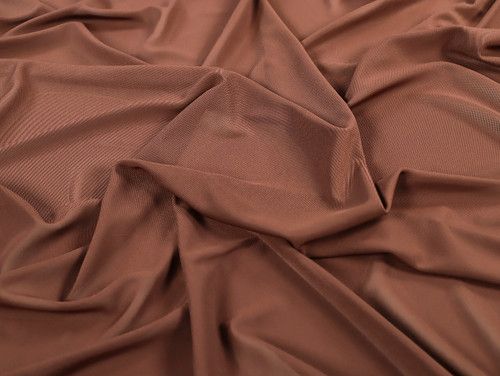 Fabric | Mia Powernet Stretch Tulle - Brown | Fabric Godmother
