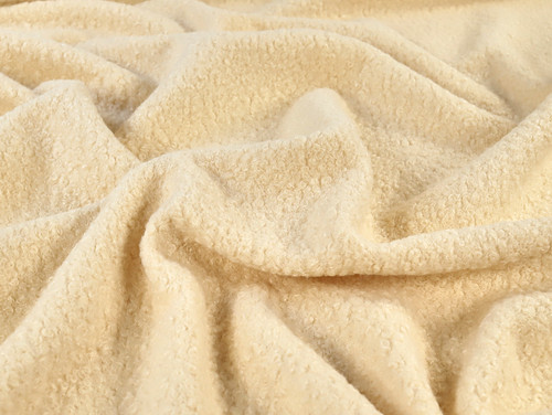 Dressmaking Fabric | Corinne Bouclé Coating - Cream | Fabric Godmother