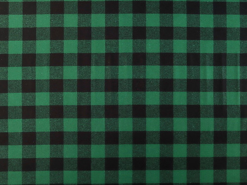 Dressmaking Fabric | Dylan Check Brushed Cotton Flannel - Bottle Green | Fabric Godmother 