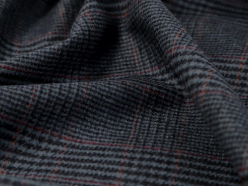 April Checked Waterproof Wool Coating - Navy