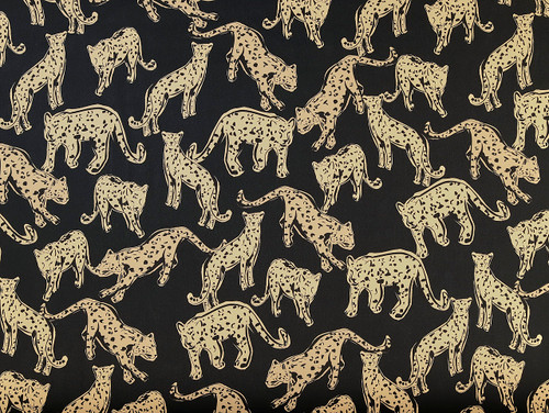 Dressmaking Fabric | Shadow Leopard Denim - Black | Fabric Godmother