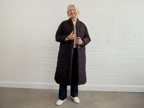 Sewing Kits | Arbre Coat Kit - Ruban Bow Quilted Puffer - Black | Fabric Godmother