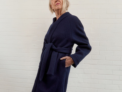 Sewing Kits |  Arbre Coat Kit - Jules 100% Boiled Wool Coating - Navy | Fabric Godmother