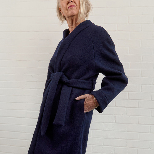 Sewing Kits |  Arbre Coat Kit - Jules 100% Boiled Wool Coating - Navy | Fabric Godmother