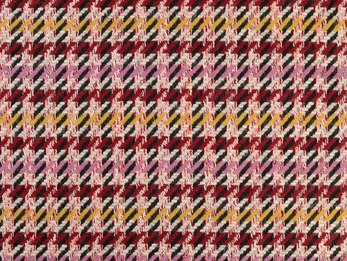 Dressmaking Fabric  | Imelda Rescued Wool Check Coating - Pink | Fabric Godmother 