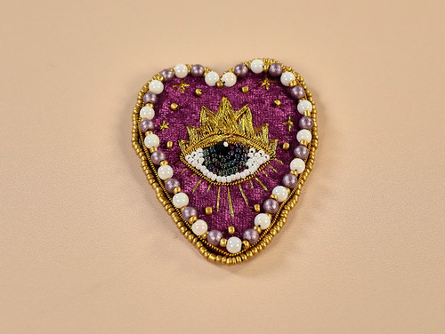 FG | Beaded Eye Sew-on Patch - Purple | Fabric Godmother