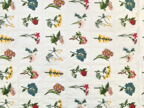 Dressmaking Fabric | Mae Floral Embroidered Cotton - Ivory | Fabric Godmother