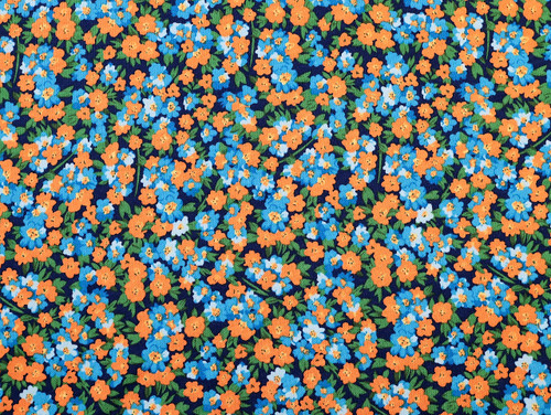 Dressmaking Fabric | Thalia Floral Cotton Jersey - Navy | Fabric Godmother