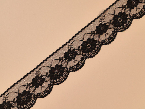 Haberdashery | Scallop Edge Lace Trim 60mm - Black | Fabric Godmother  Haberdashery | Scallop Edge Lace Trim 60mm - Black | Fabric Godmother