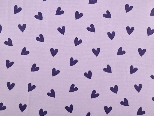 Dressmaking Fabric | Love Hearts Brushed Cotton Flannel - Lilac & Purple | Fabric Godmother 