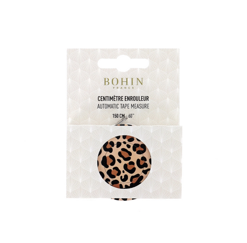 Bohin France | Leopard Print Automatic Tape Measure  | Fabric Godmother