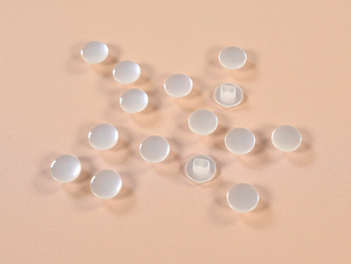 Dressmaking Fabric | Gloss Shank Button - 12mm - White | Fabric Godmother 