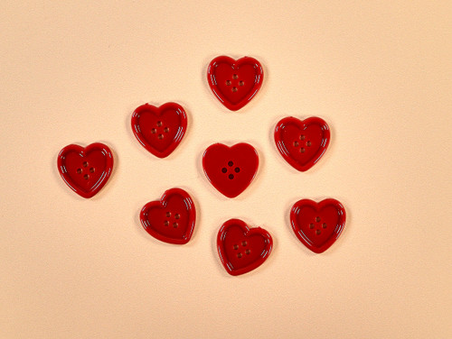 Haberdashery | Heart Button - 21mm - Red | Fabric Godmother