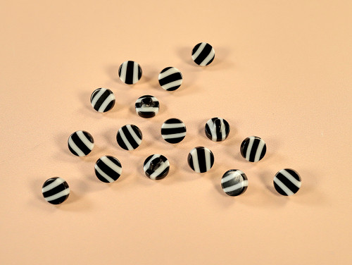 Haberdashery | Stripe Button - 12mm - Black & White | Fabric Godmother 