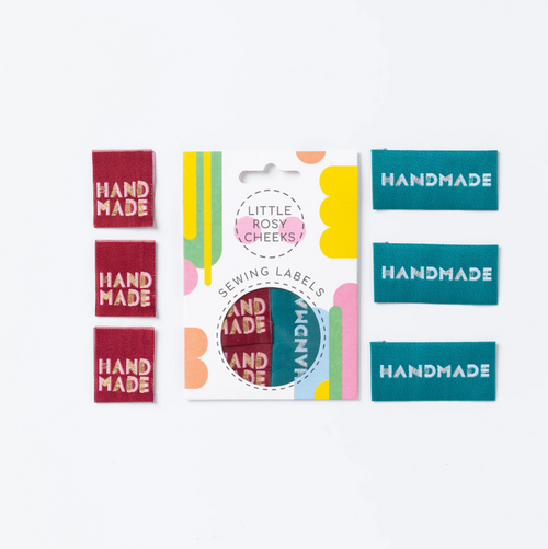 Little Rosy Cheeks | 'Simply Handmade' Woven Labels - Burgundy | Fabric Godmother