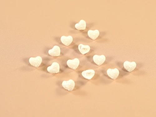 Haberdashery | Heart Textured Button - 18mm - White | Fabric Godmother