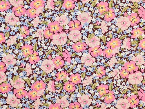 Dressmaking Fabric  | Liberty Gabriella Gisou Tana Lawn - Burgundy | Fabric Godmother 