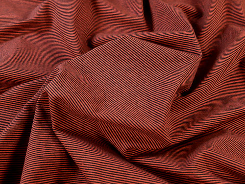 Dressmaking Fabric | Wilbur Stripe Cotton Jersey - Rust | Fabric Godmother