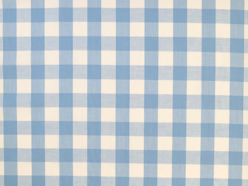 Dressmaking Fabric | Large Gingham Cotton Mix Poplin - Blue | Fabric Godmother 